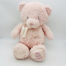 Gund Baby My First Teddy Bear Plush Pink 15" Satin Soft Stuffed Animal