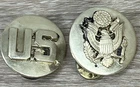 WW2 Era US Military Army Enlisted Brass Round Pin Pinbacks Eagle Round