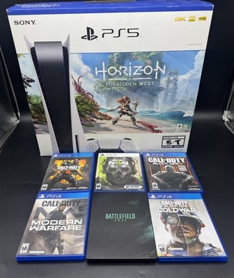 Sony PS5 Blu-Ray Disc Edition Console Horizon CFI-1115A No Code 6 Games