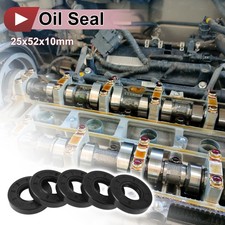 Rotary Shaft Seal Oil Seal Nitrile 70 Durometer Rubber 25x52x10mm Black 5 Pcs