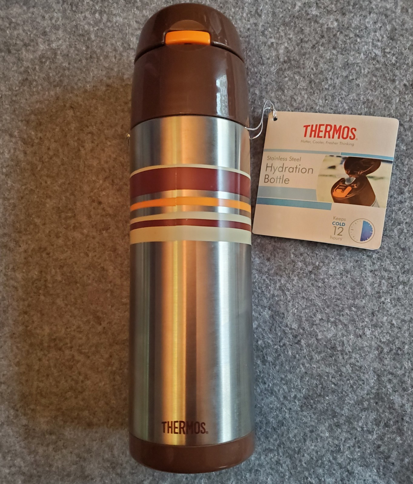 NEW Thermos 16oz Vacuum Insulated 18/8 Stainless Steel Hydration Water Bottle