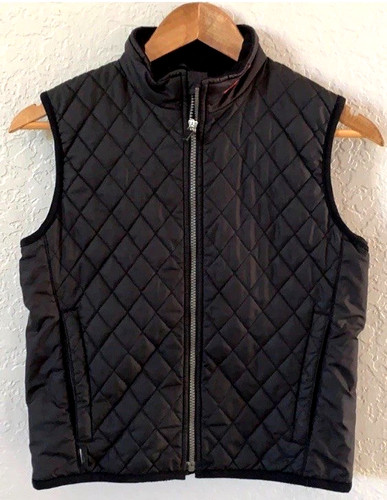 Obermyer Juniors Sz M Black Winter Ski Vest Zip Pockets
