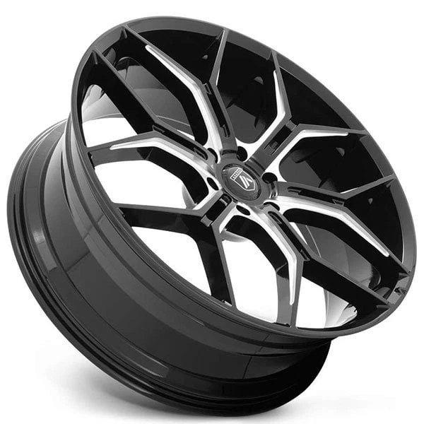24x10"Asanti Wheels ABL-38 Monarch Gloss Black Milled Rims (A01) - Imagem 4 de 4