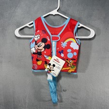 Mickey Mouse Red Fabric Swim Vest Life Jacket Ages 1  40 lbs max NWT