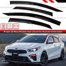 For 2019-2023 Kia Forte Sedan Jdm Aero 3d Wavy Window Visor Rain