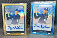 2012 Bowman Chrome Brad Miller Autographed Cards #BCA-BMI gold-Orange, Blue Wave