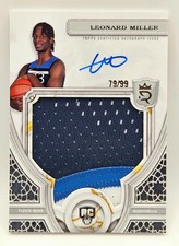 Leonard Miller 2023-24 Topps Royalty RC Patch Auto 79/99 Player Worn