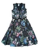 VTG Jessica Gunnies Gunne Sax Floral Prairie Skirt Quilted Vest Set Cottagecore