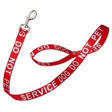 Reflective "SERVICE DOG DO NOT PET" Leash W 1" x L 72" - Red