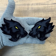 Coyote Wolf Badges Emblem Yellow Eye Honeycomb Premium 2 Badges Fender Angry