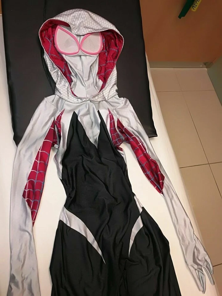 Fantasia cosplay feminina Spider Gwen Stacy Zentai meia-calça Halloween para crianças adultas - Imagem 4 de 4