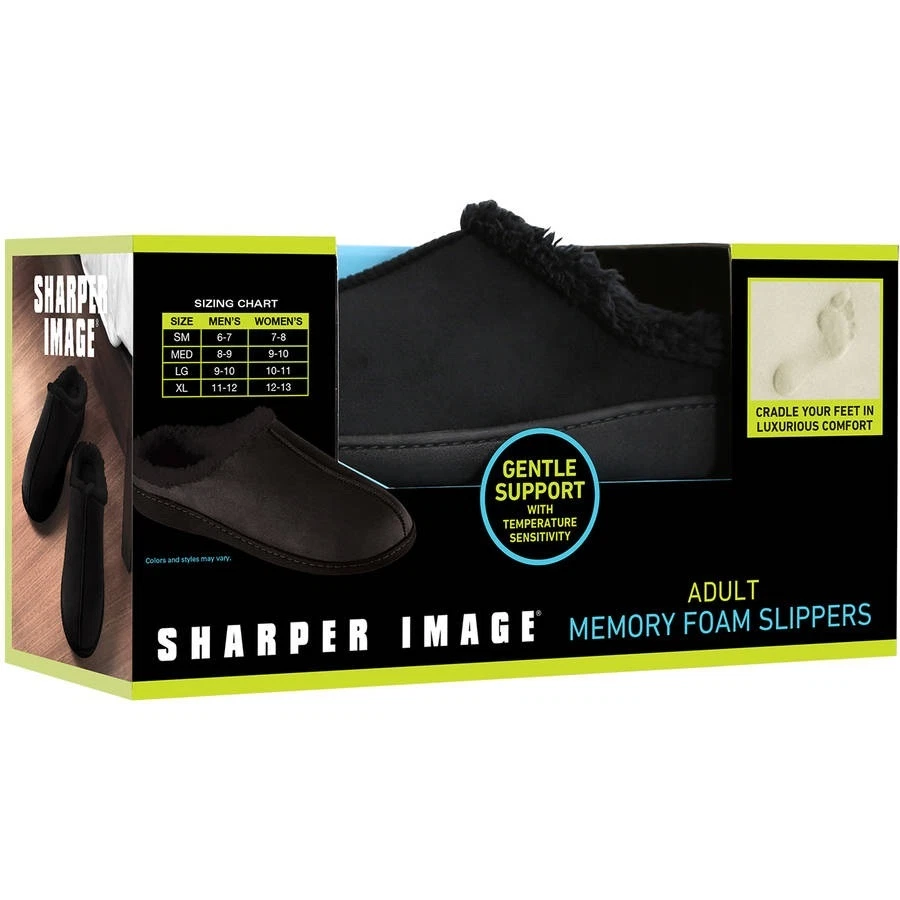 SHARPER IMAGE Memory Foam Slippers Size 8-9 Men's 9-10 Women's NEW - Image 2 of 2