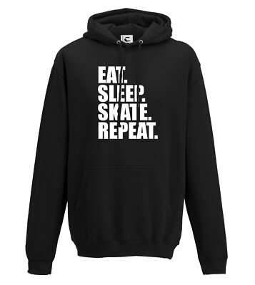 Essen Schlaf Skate Wiederholung Skateboarder Skateboard Geschenk Kapuzenpullover alle Größen Erwachsene Kinder