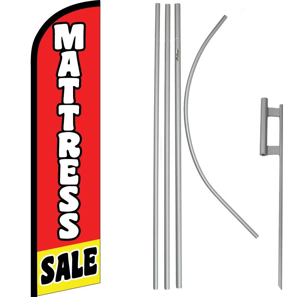 Mattress Sale Red/White/Yellow Windless Banner Flag & 16' Flagpole Kit /Ground
Opens in a new window