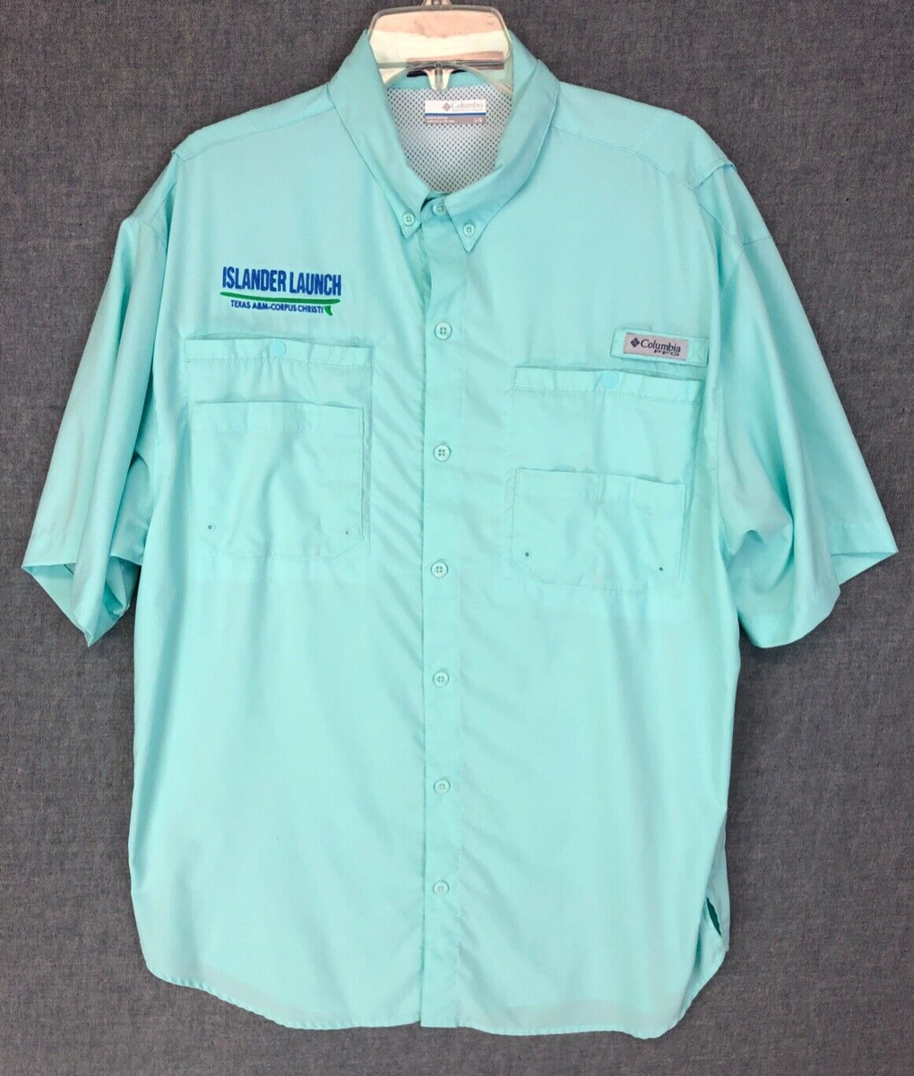 Columbia PFG Vented Fishing Shirt Men's L Large Button Up Short