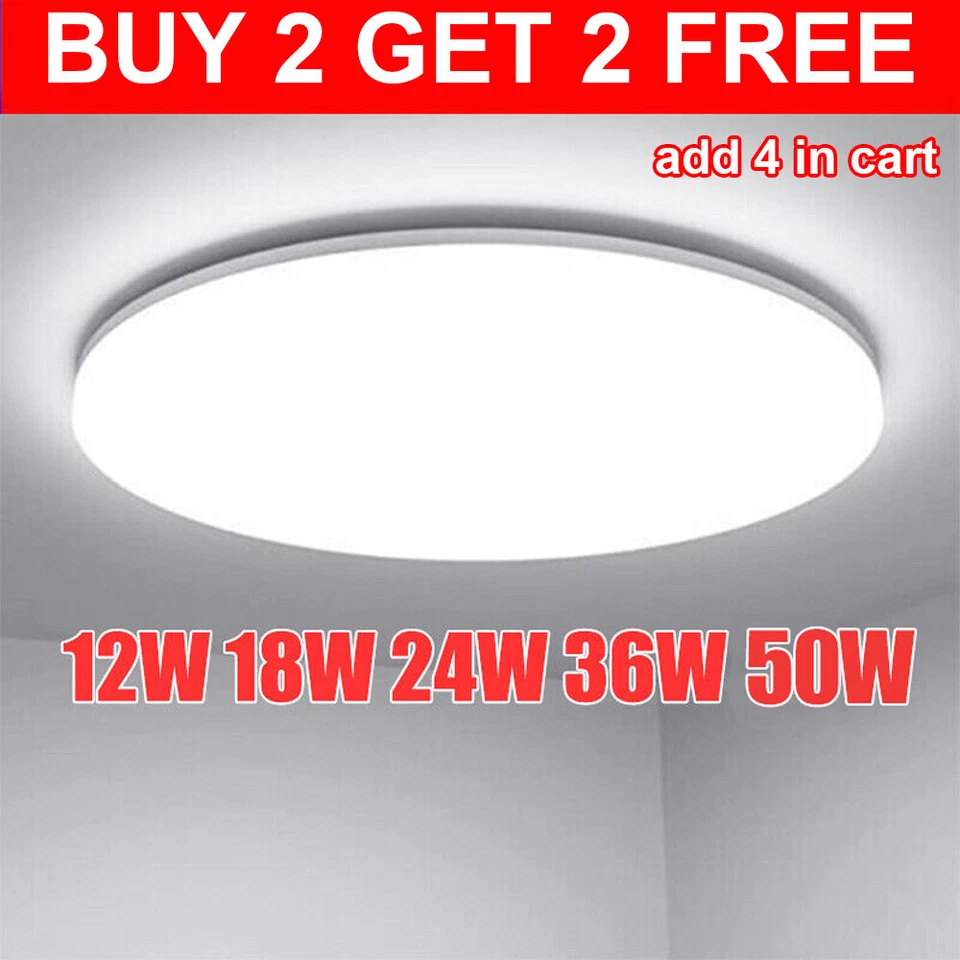 SUNYDEAL ROUND LED CEILING LIGHT PANEL DOWN LIGHTS BATHROOM KITCHEN LIVING ROOM WALL LAMP