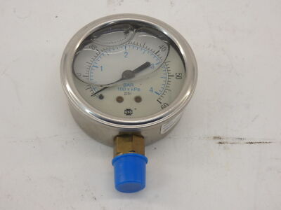 USG 0-60 PSI Pressure Gauge Bottom Connection 2-1/2'' Diameter Glycerin-Filled