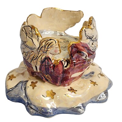 Blue Sky Clayworks Heavenly Light Angel Candle Votive Tealight Heather Goldminc