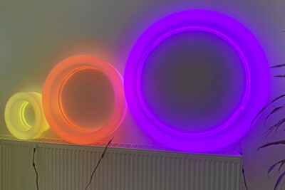 Leuchtender Ring Leuchtring Leuchtkreis Leuchtmöbel LED RGB 16 Farben Droplight