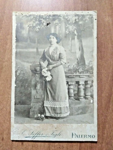 Palermo E. SEFFER photograph on cardboard YOUNG WOMAN (1)