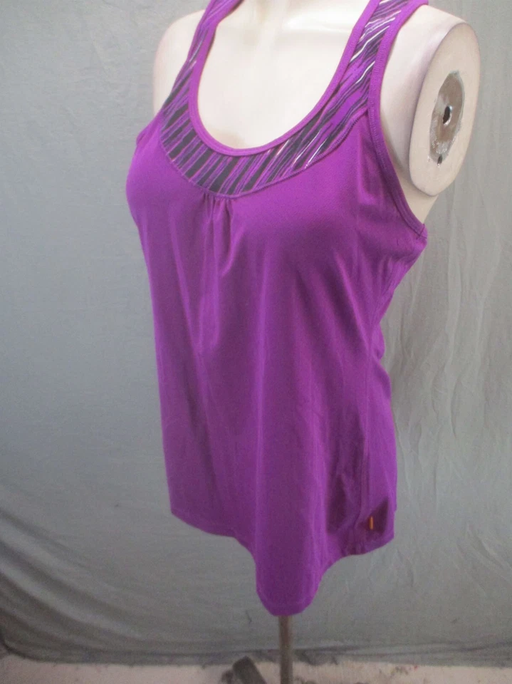 LUCY Size M Womens Purple Scoop Neck Athletic Racer Back Training Tank Top 797 - Image 3 of 4