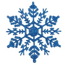 Image of 10x Glitter Christmas Snowflakes Xmas Tree Decor Craft Party Home Ornament 10CM