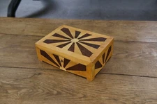Sycamore Wavy and Walnut Bramble Marquetry Box