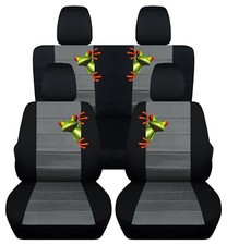 Frontrear Car Seat Covers Blk-charcoal Wfrog Fits Jk Wrangler 2dr 2007-2018