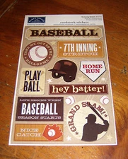 Karen Foster Design Cardstock Sticker Sheet ~ Baseball.