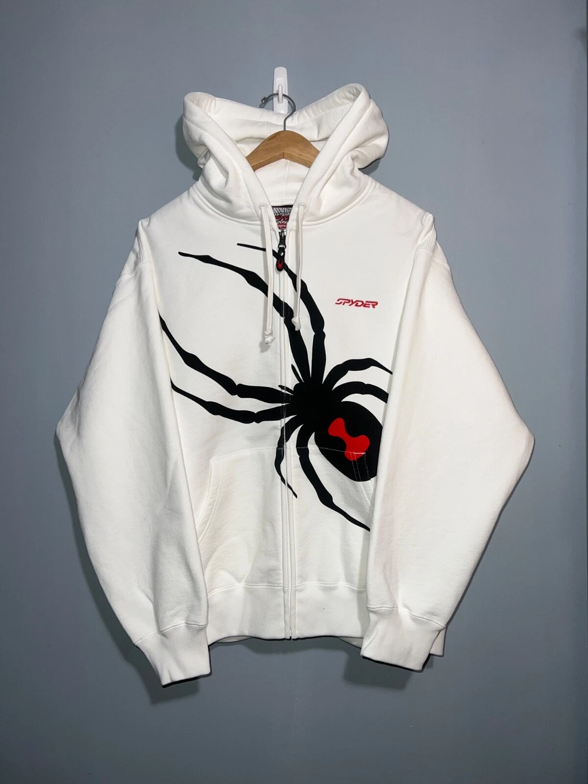 SUPREME SPYDER SWEAT À CAPUCHE ZIPPÉ EN BLANC