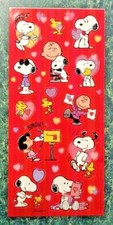 VTG 80s Hallmark PEANUTS Love VALENTINE Sticker Sheet SNOOPY LUCY CHARLIE BROWN