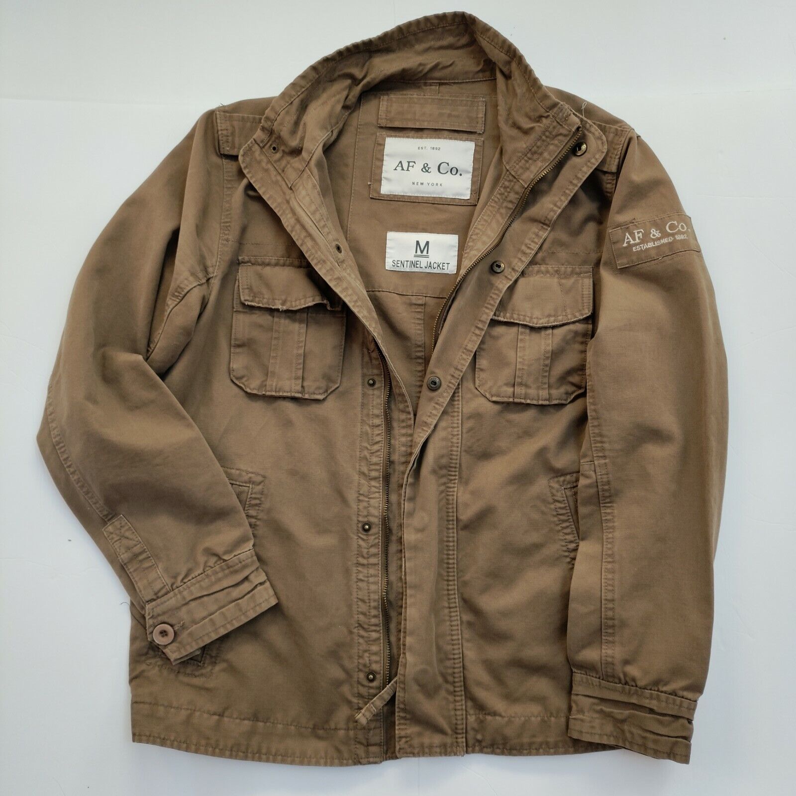 ABERCROMBIE & FITCH Sentinel Jacket Men’s Medium Khaki Brown Military