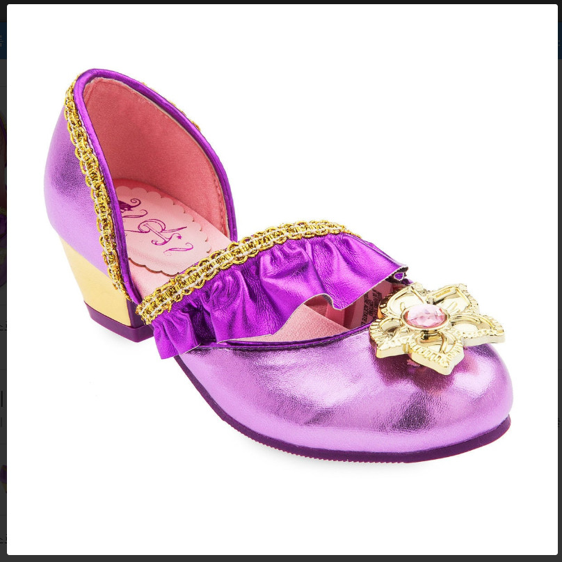Disney Authentic Rapunzel Costume Shoes for Kids - Tangled - Size 7/8 - New