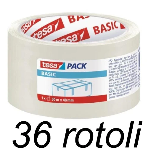 Transparent packaging tape PP 48x50M TESA 36 rolls 58572