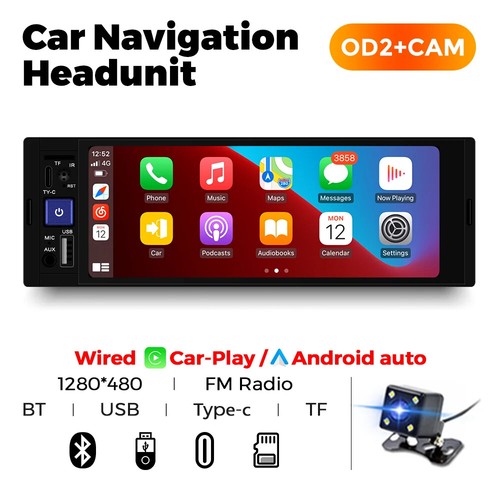 Universal HD Touch Screen Car Multimedia Video Player Carplay Android Auto BT SD - Picture 28 of 30