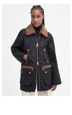 Barbour Tomorrow's Archive Thainstone Wax Jacket, Black/tan Size 16 Bnwt