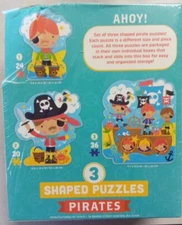 Ceaco - 3 in 1 Multi Pack Shaped Puzzles- Pirates. Box slightly Damaged.