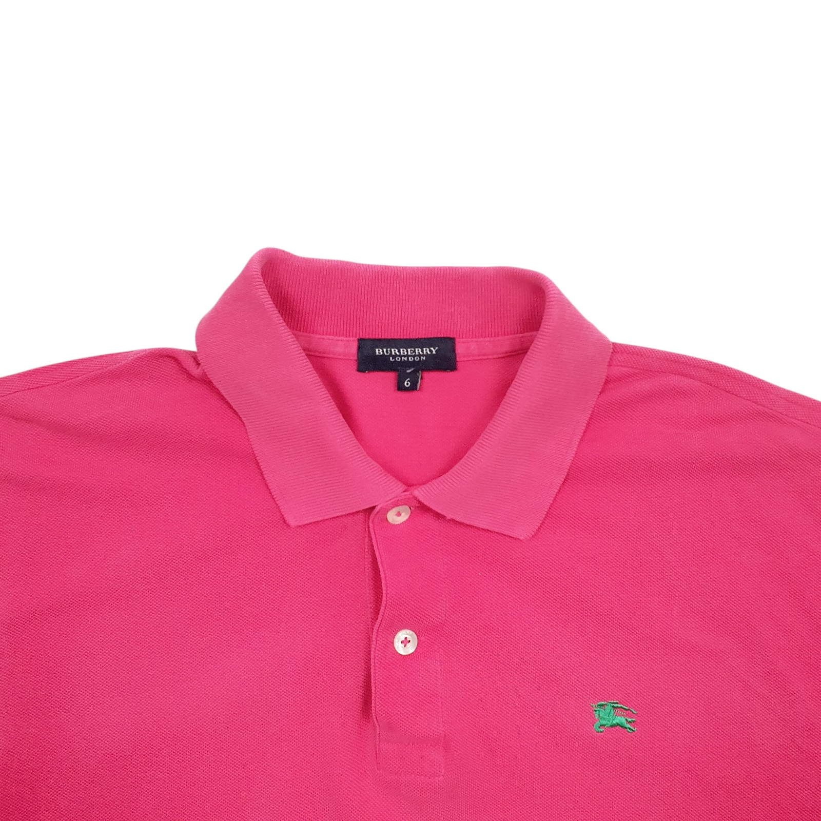 BURBERRY Pink Polo Shirt Short Sleeve Cotton Mens M image 2