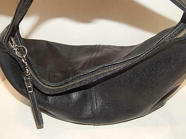 Coach Black Leather Women's Handbag Purse Boho Soho Hobo
