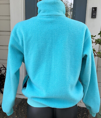 Vintage 70s PATAGONIA Aqua Fleece Full Zip Jacket, Size 12 USA