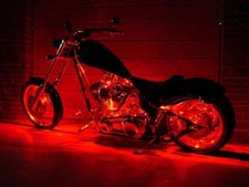 Red 4pc LED Accent Light Kit - Engine Fairing Body Glow Lighting for Harley