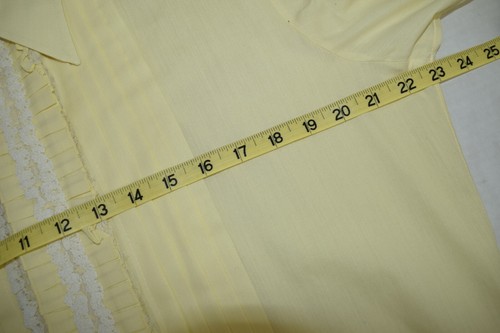 Vintage Tuxedo Shirt Delton New York Size S 70s Pink Black Trim Ruffles Made USA - Picture 6 of 10