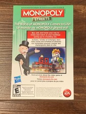 Monopoly Streets Insert Nintendo Wii Instruction Manual Only