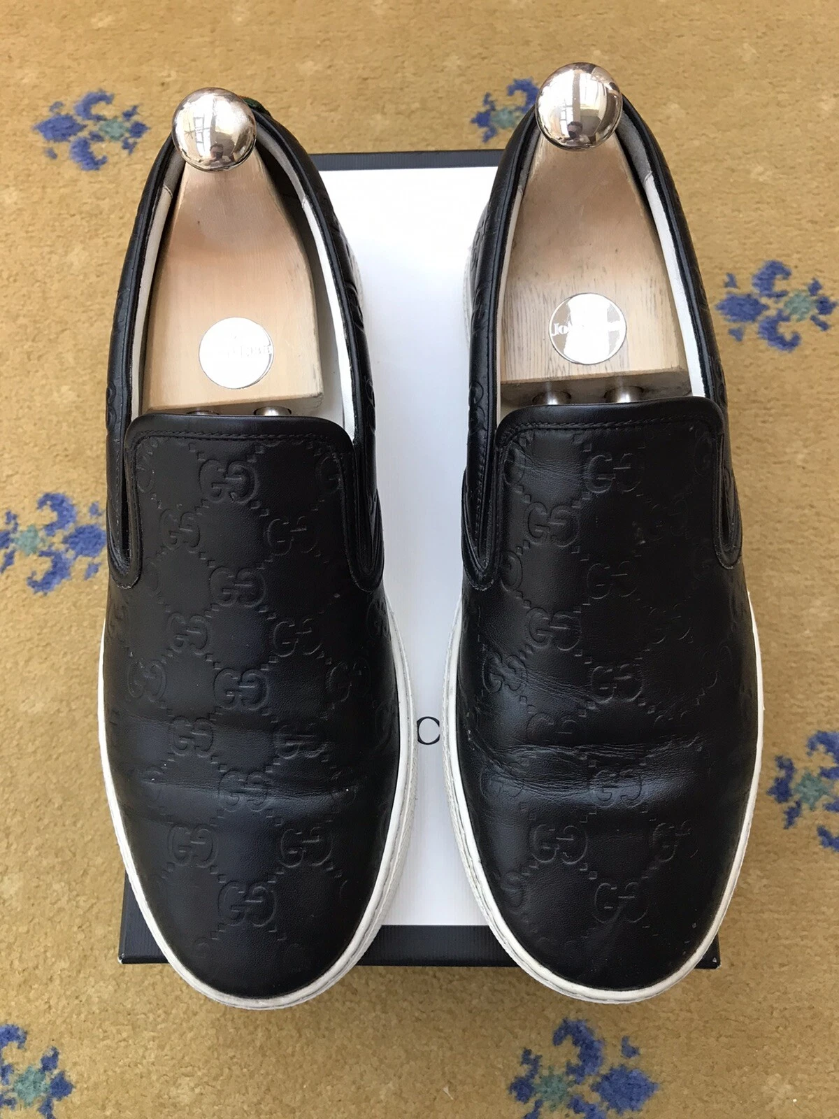 Gucci Baskets Baskets Chaussures Monogramme Toile Vert Rouge Deck Homme UK 8 US 9 EU 42