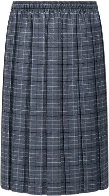 Ladies Women Tartan Box Pleated Check Skirt Elastic Waist 27 in Length Size10-26 - Image 1 of 2