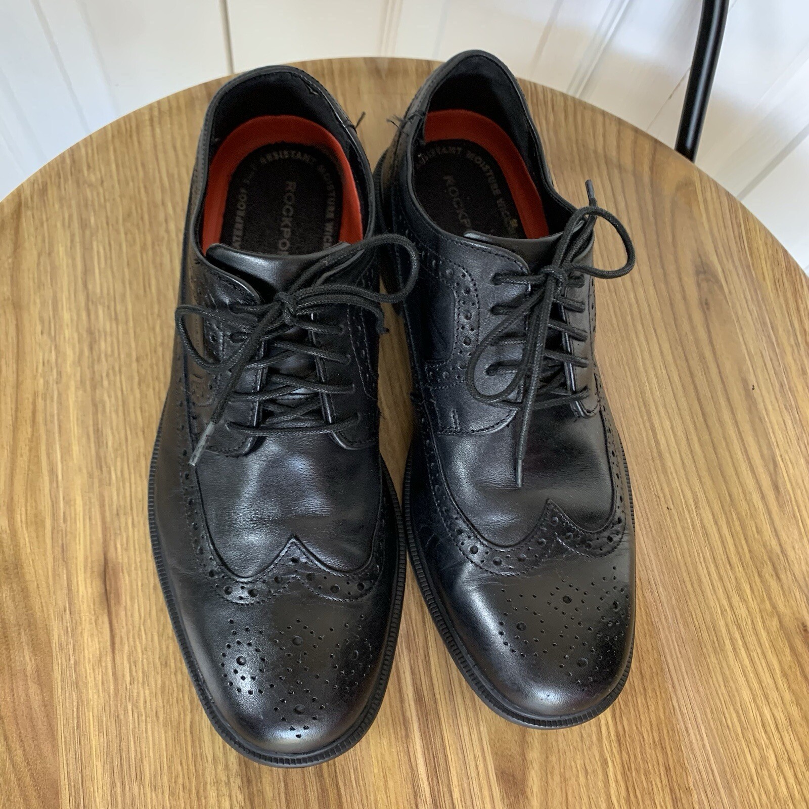 SAOLA ROCKPORT Hydro Shield Oxford in pelle impermeabile da uomo taglia 7 5 W abito nero