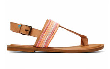 TOMS- WOMENS- STRAPPY- SANDAL- TAN- LEATHER- BREE