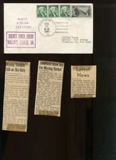 EXPLORER 9 LAUNCH FEB 16 1961 WALLOPS ISLAND DUAL CANCELS COVER GT224 PERFIN