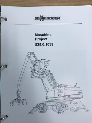 Sennebogen 825 Parts Manual Binder 825.0.1039 USPS Priority Mail