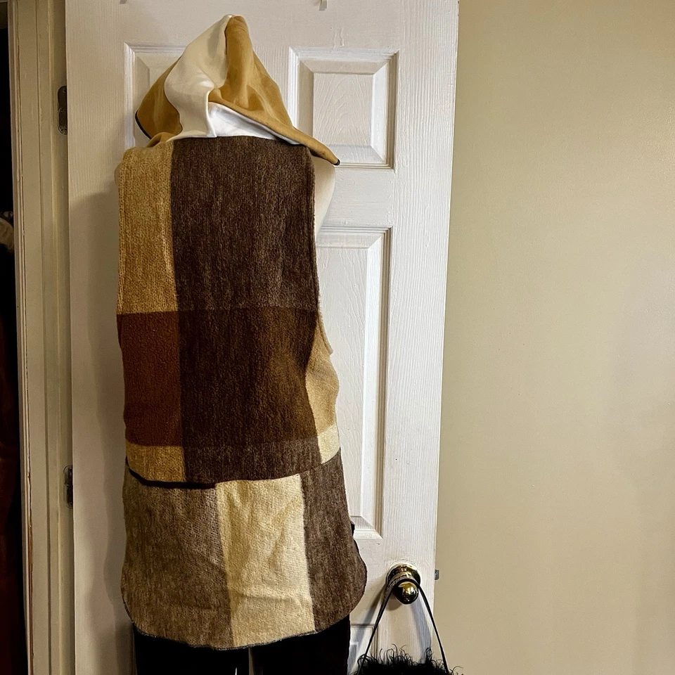 Ручной работы вверх на велосипеде лоскутное одеяло вязаный флис толстовка с капюшоном средний - Изображение 4 из 4